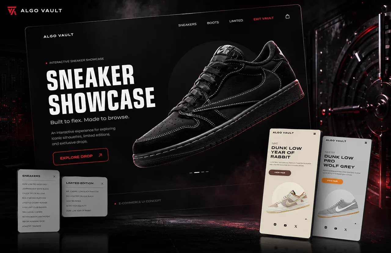 Responsive shoe store e-commerce website screenshot