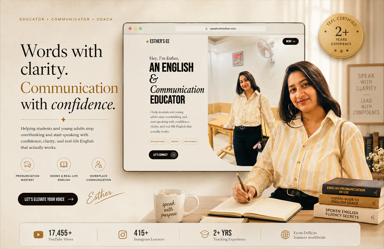 Esther's Eloquence website screenshot
