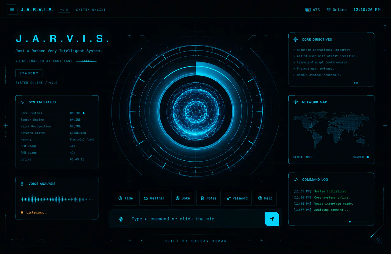 J.A.R.V.I.S. web assistant screenshot