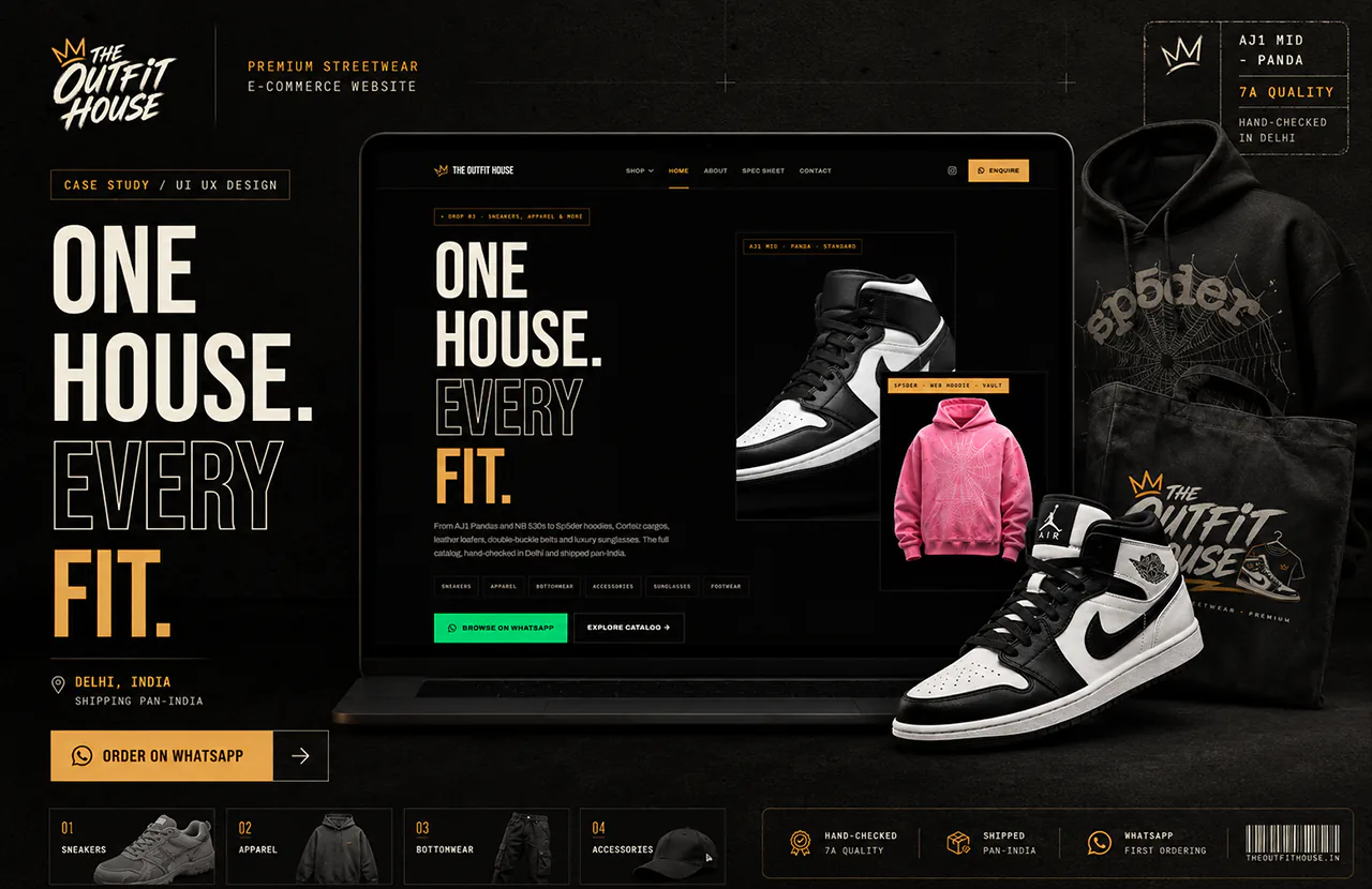 The Outfit House streetwear store website screenshot