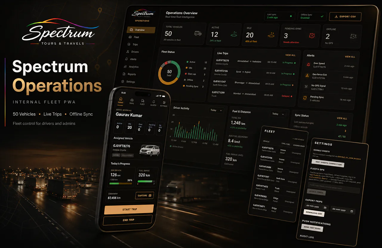 Spectrum Operations fleet management app screenshot